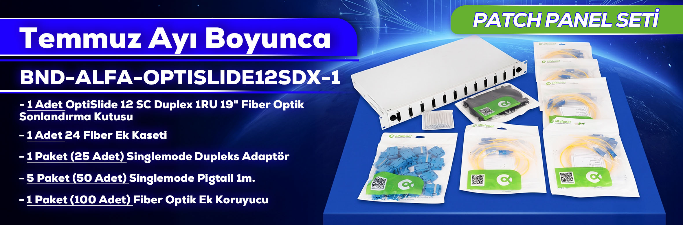 Patch Panel Seti BND-ALFA-OPTISLIDE12SDX-1