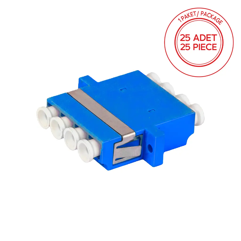 Alfafonet LC/PC Quad Multimode OM1 Fiber Optik Adaptör 1 Paket - 25 Adet