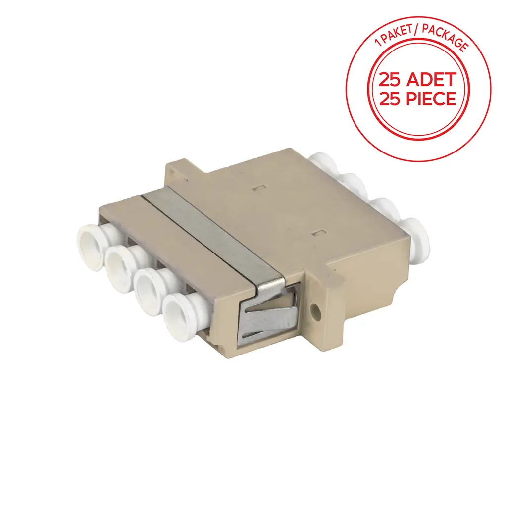 Alfafonet LC/PC Quad Multimode OM2 Fiber Optik Adaptör 1 Paket - 25 Adet