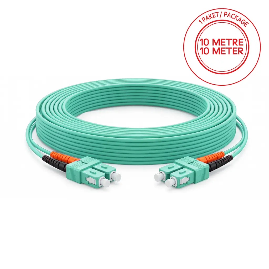 Alfafonet SC/PC-SC/PC Multimode OM3 Dupleks 10 Metre Fiber Patch Cord